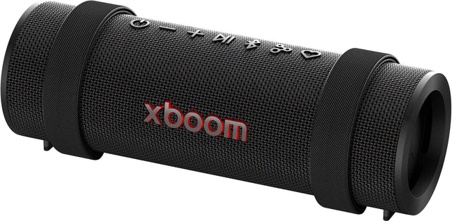 Front. LG - xboom Grab Portable Bluetooth Speaker - Black.