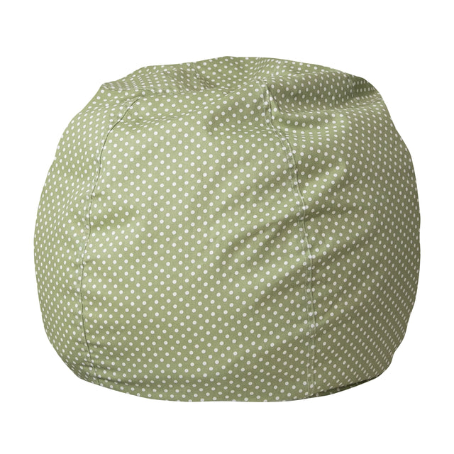 Front. Emma + Oliver - Small Bean Bag Chair for Kids and Teens - Green Dot.