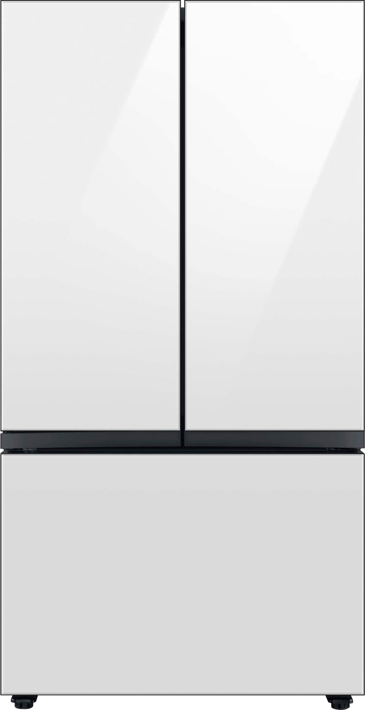 Samsung - 36 in. Wide BESPOKE 30 cu. ft. 3-Door French Door Smart Refrigerator with Beverage Center - White Glass