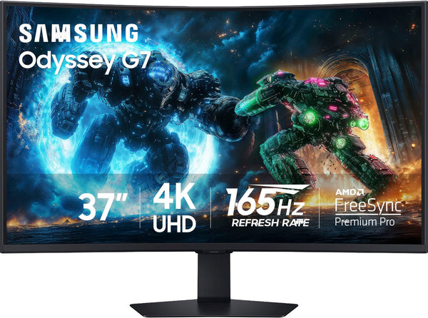 Samsung - 37" Odyssey G75F 4K 165Hz 1ms AMD FreeSync Prem Pro Curved Gaming Monitor with HDR 600 (DisplayPort, HDMI) - Black