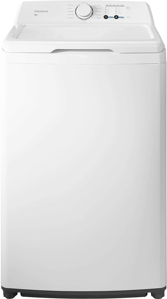 Front. Insignia™ - 3.7 Cu. Ft. High Efficiency 12-Cycle Top-Loading Washer - White.