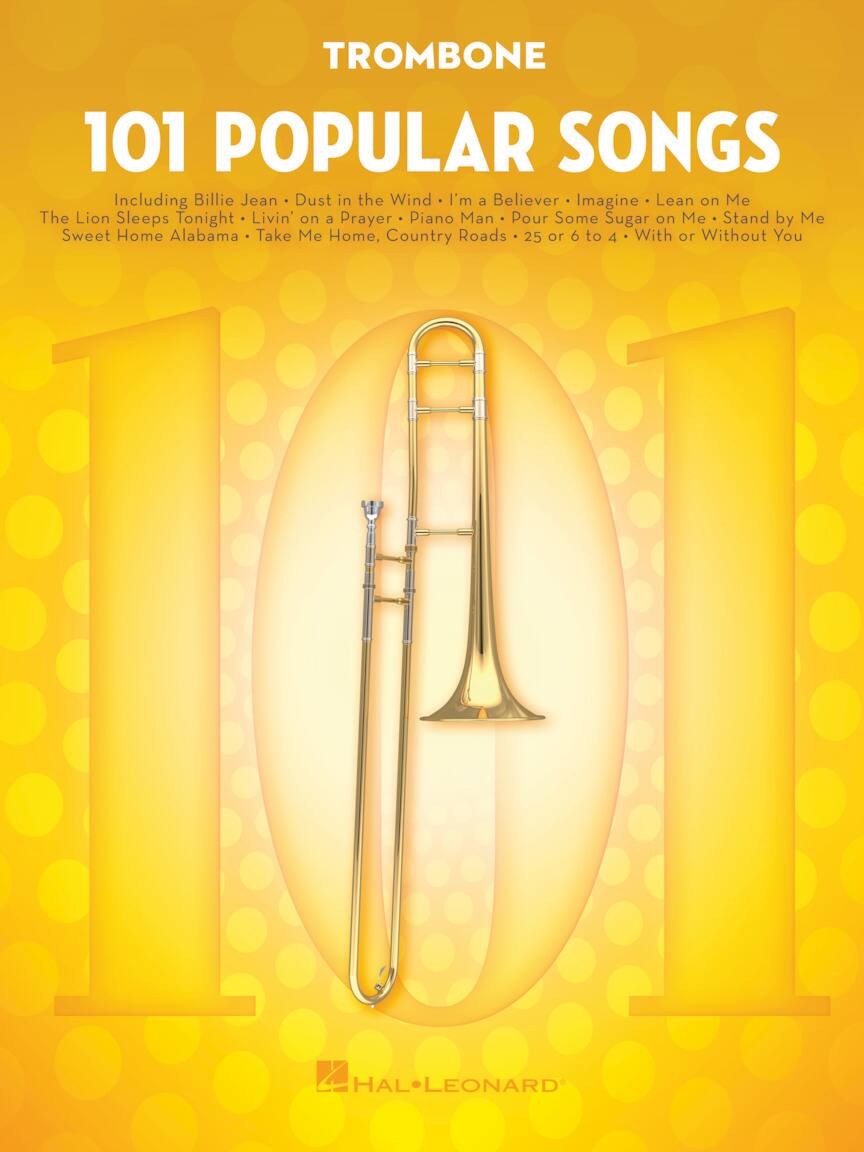 Hal Leonard - 101 Popular Songs for Trombone Music Book Instrumental Folio Trombone Sheet Music Softcover 128 Pages