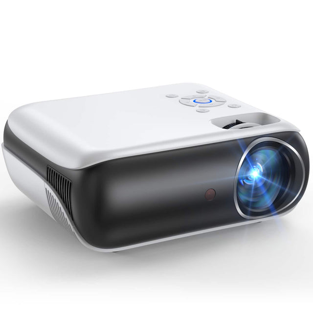 Front. Happrun - 1080P Projector Portable Bluetooth Outdoor Movie Projector Full HD Keystone Correction - Black.