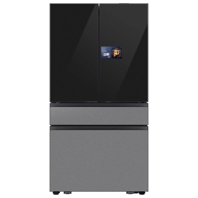 Front. Samsung - 36 in. Wide Bespoke 29 cu. ft. 4-Door French Door Refrigerator with AI Home - Fingerprint Resistant Stainless Steel.