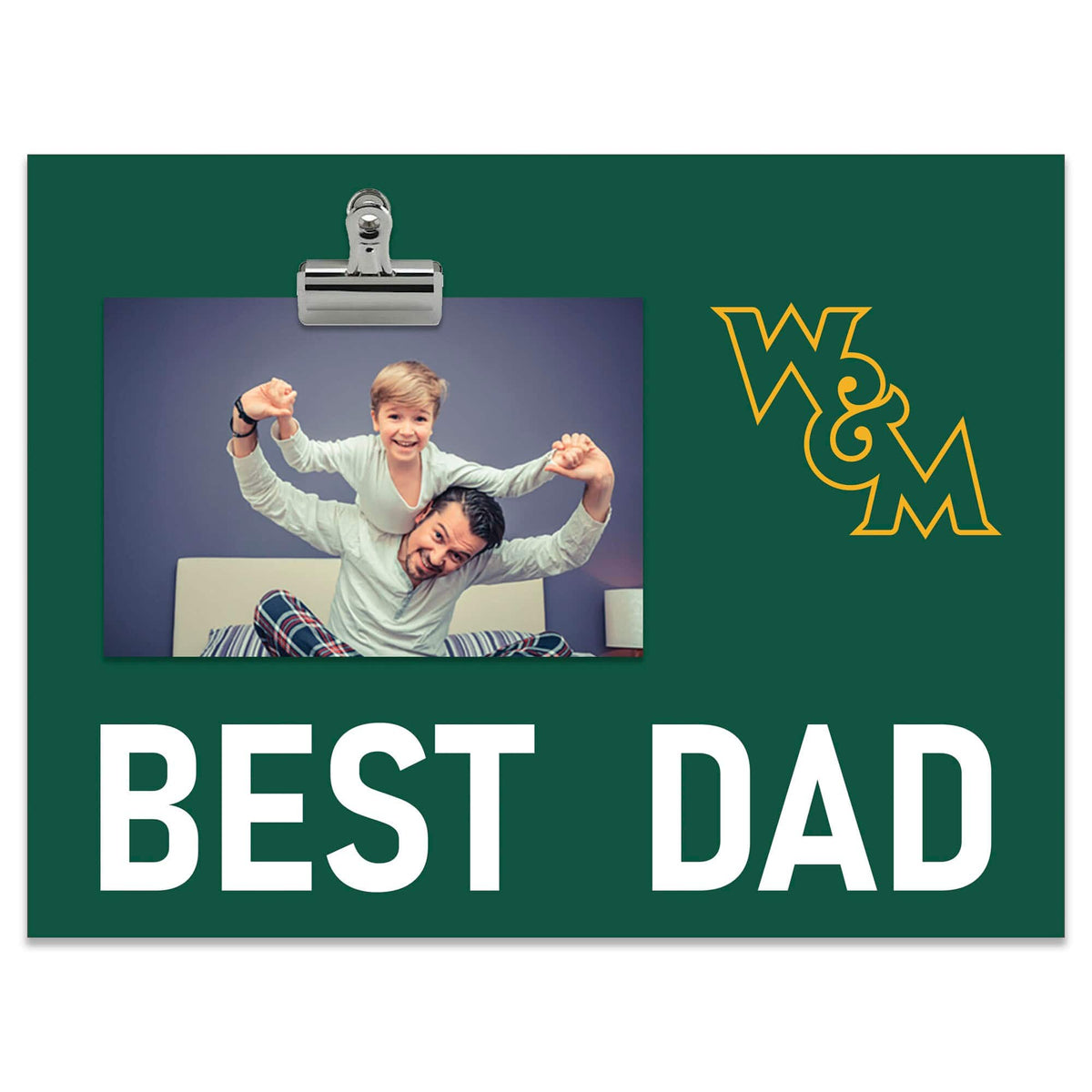 Fan Creations - William & Mary Tribe 8" x 10.5" Briteline Best Dad Clip Frame - Multicolor