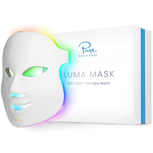 Pure Daily Care - Luma LED Mask, 7-Color Light Therapy for Skin Rejuvenation, Facial Skincare Treatment - White