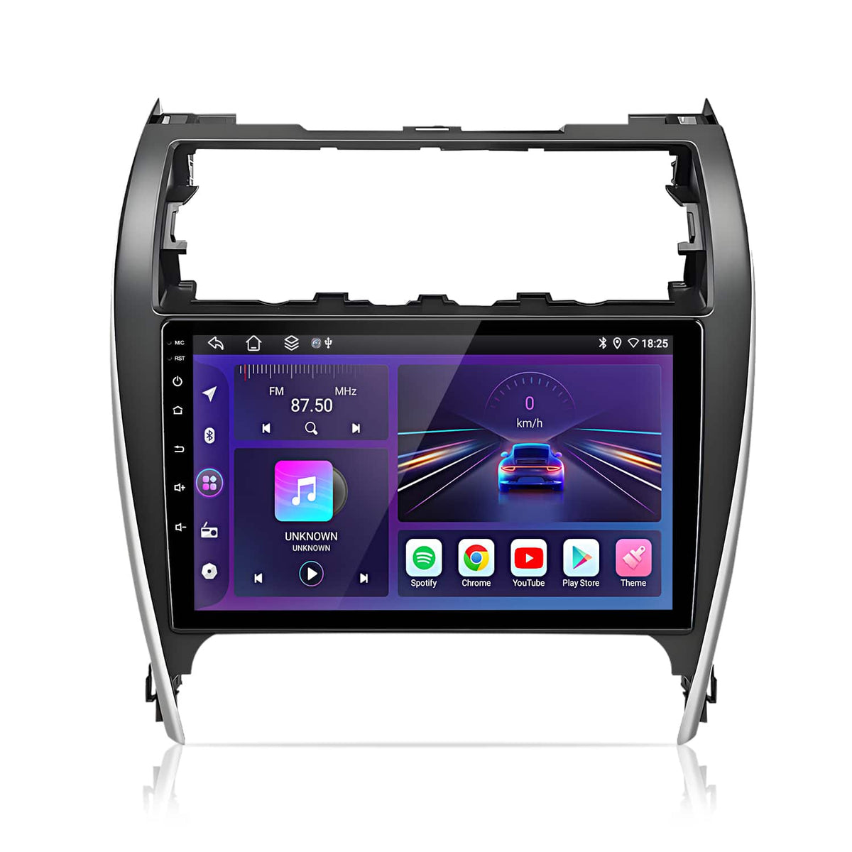 Junsun - 10" carplay 6+128GB Android 15 8 Core For Toyota Camry 2012-2014 Car Stereo Radio GPS Navi SWC Bluetooth FM RDS DSP WIFI - Black