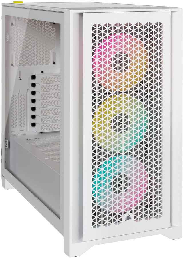 Front. CORSAIR - iCUE 4000D RGB AIRFLOW ATX Mid-Tower PC Case - True White.