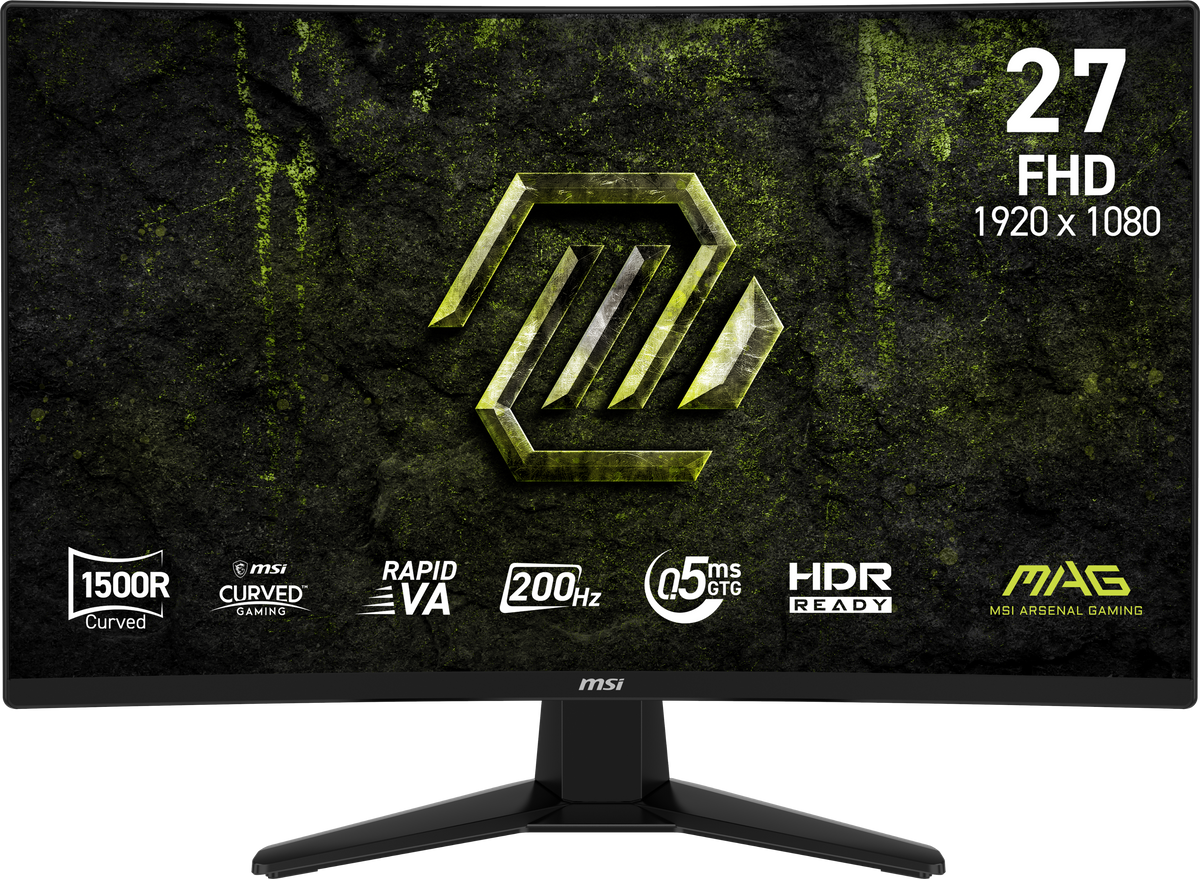 MSI - MAG 274CF E20 27" FHD Curved Rapid VA 200Hz 0.5ms Gaming Monitor with FreeSync Premium and HDR Ready (HDMI, DisplayPort) - Metallic Black
