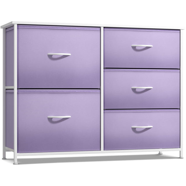 Front. Sorbus - Sorbus Kids Dresser with 5 Drawers, Storage Chest Organizer Unit with Steel Frame, Wood Top & Handle - Punk.