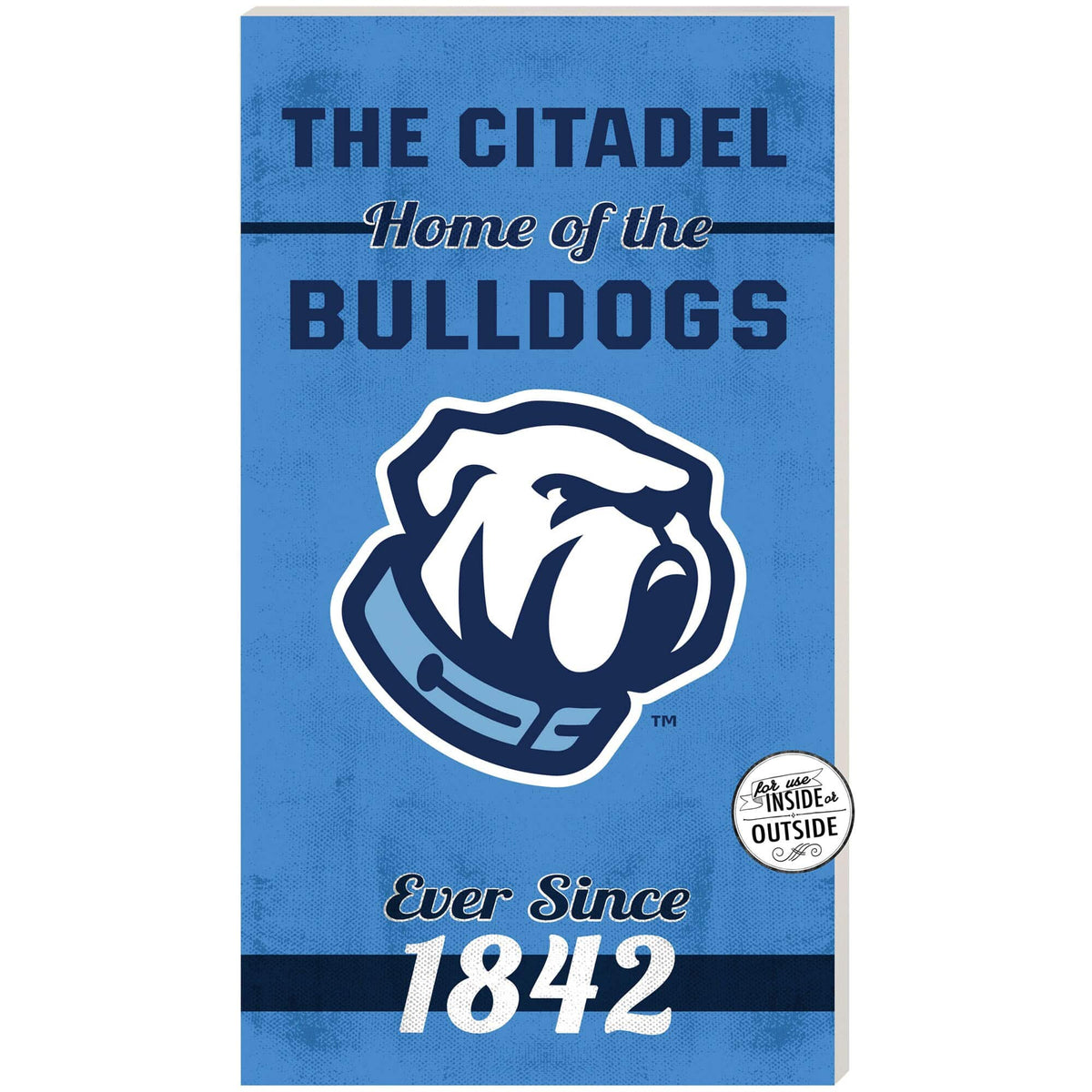 Jardine - Citadel Bulldogs 11'' x 20'' Indoor/Outdoor Home Of The Sign - Light Blue