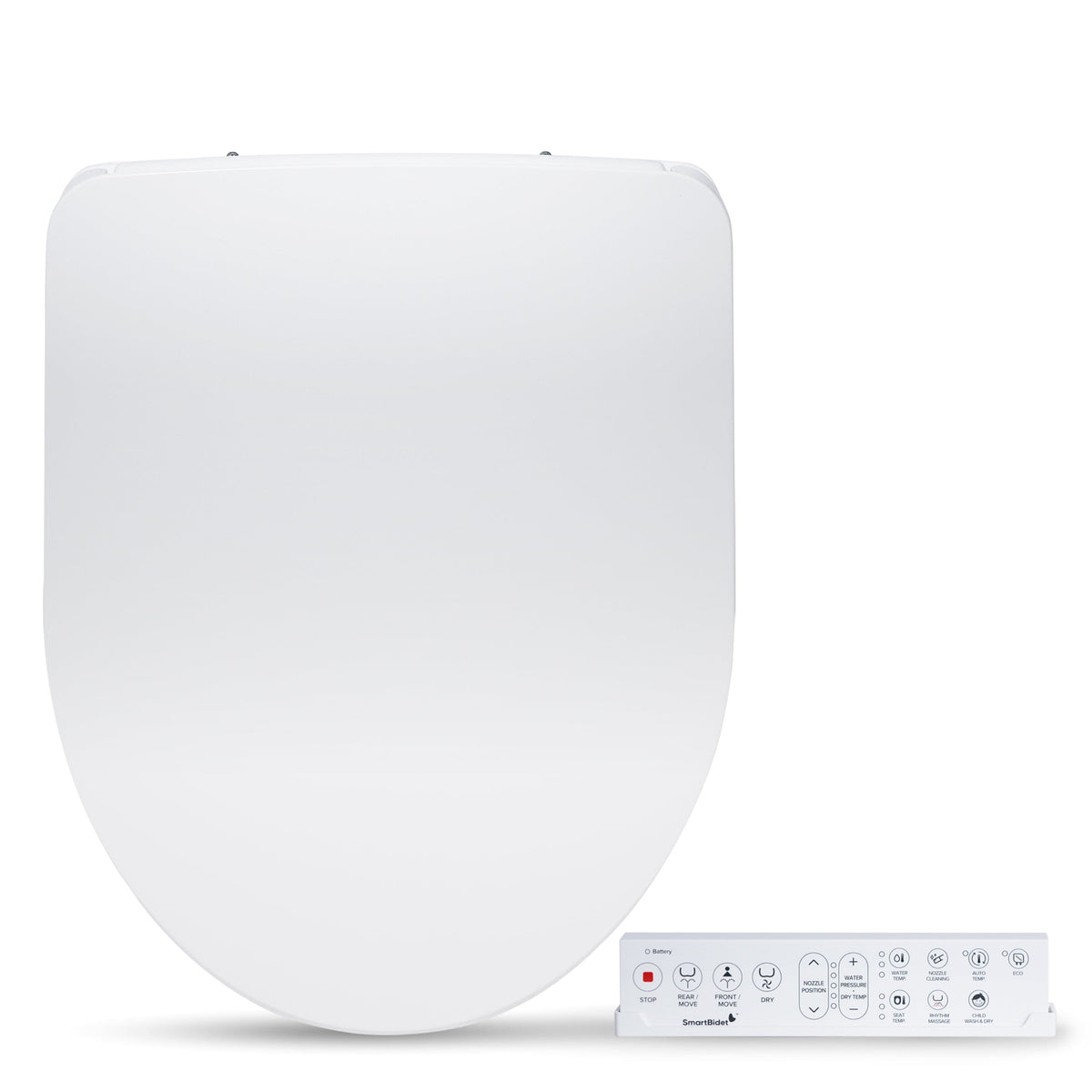 SmartBidet - SB-1200 Electric Smart Bidet™ Toilet Seat with Unlimited Warm Water, Heated Seat, Dryer, Massage - Round - White