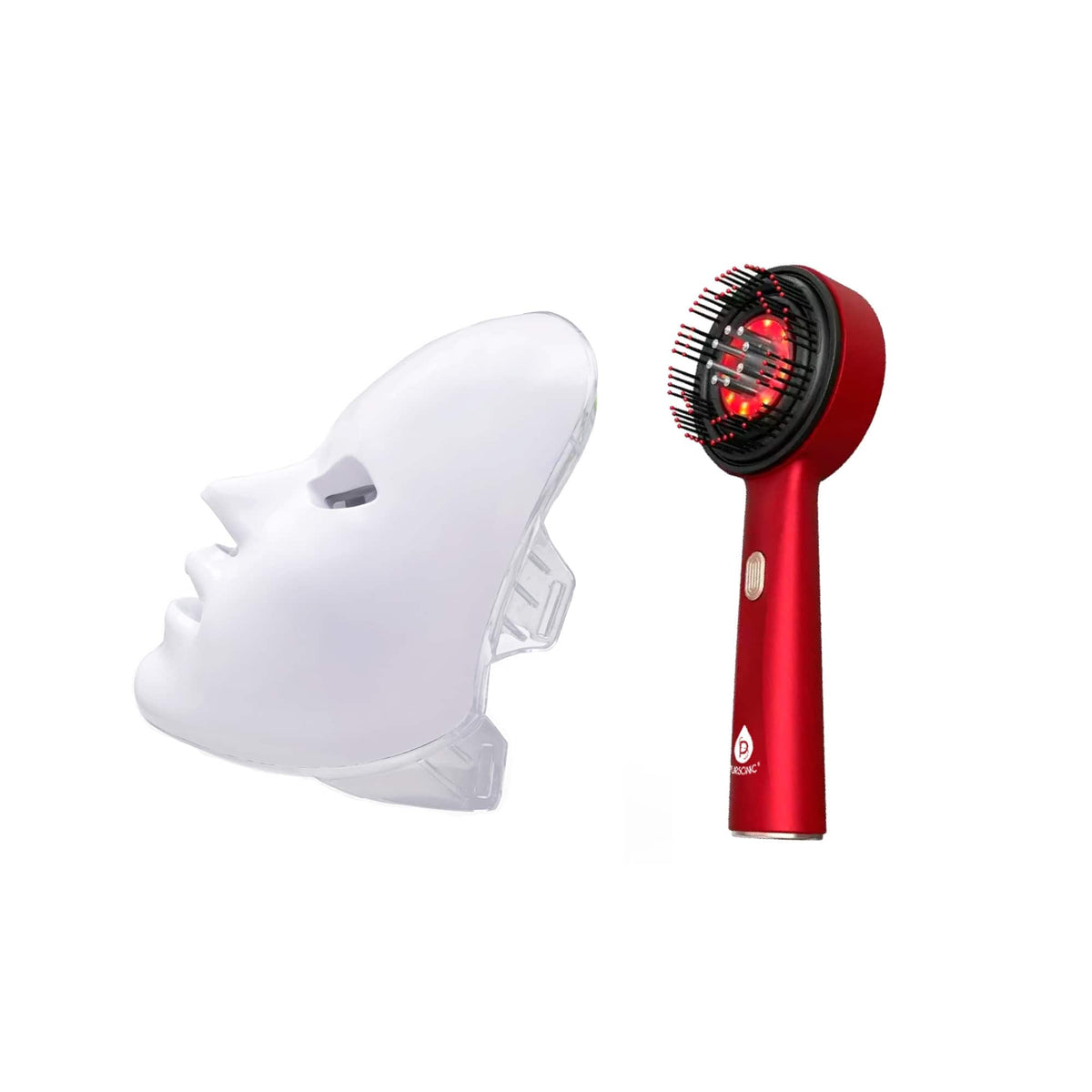 Pursonic - 7-Color Facial Therapy Mask + 3-in-1 LED Scalp & Hair Treatment Brush