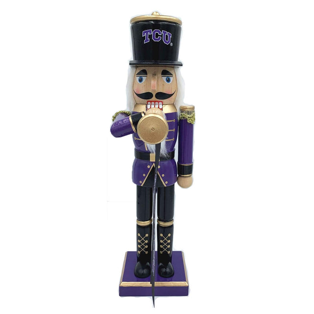 Front. Santa's Workshop - TCU Horned Frogs 14" Bugler Nutcracker - Purple.