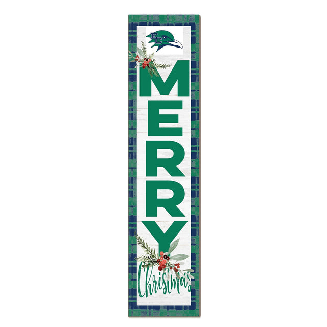 Front. Jardine - Endicott College 12'' x 48'' Outdoor Merry Christmas Leaner - White.