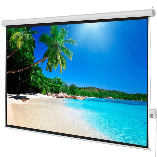 Front. Winado - 100" 4:3 Foldable Electric Motorized Projector Screen HD Theater w/Remote HD Screen for Home Theater Office Classroom - Matte White.