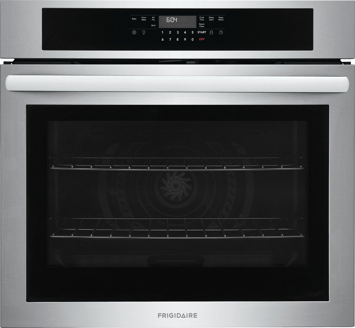 Frigidaire - 30" Built-In Electric Single Wall Oven with Convection Bake and Air Fry - Stainless Steel