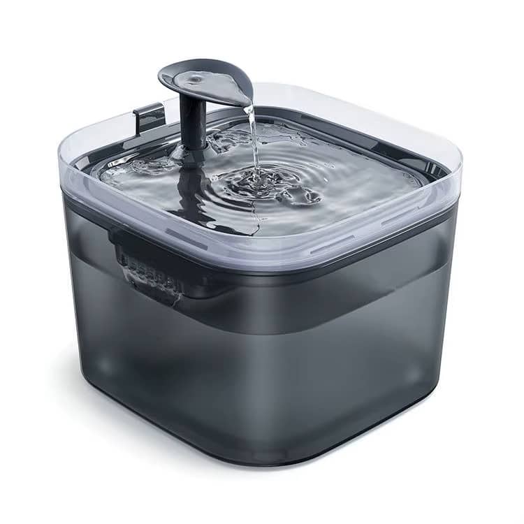 PATPET - WF01 Triple Filter Ultra Quiet Pump Cat & Dog Water Fountain Dispenser, 75-oz - Gray