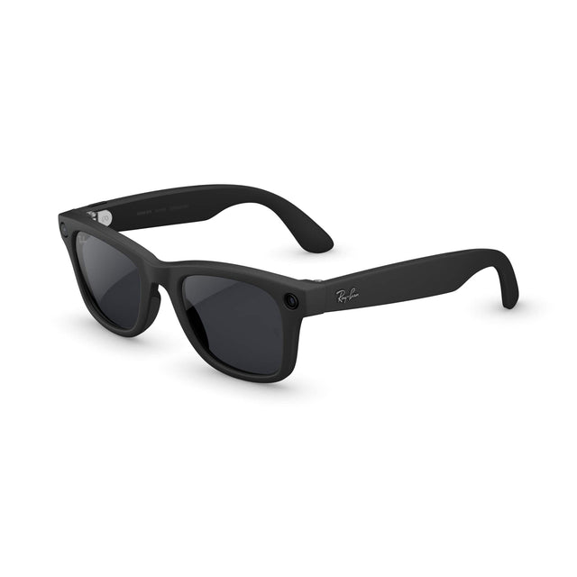 Front. Ray-Ban Meta - Wayfarer (Gen 2) glasses with Meta AI, Audio, Photo, Video Compatibility - Transitions Grey lenses - Matte Black.