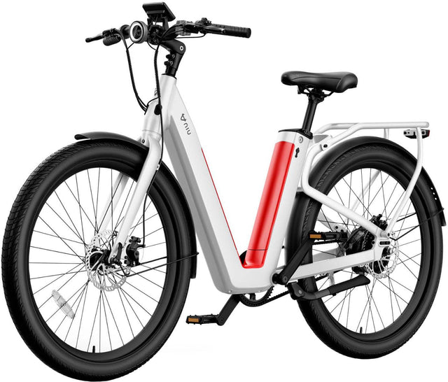 Angle. NIU - BQi-C3 Pro eBike w/ up to 90 miles Max Operating Range and 28 MPH Max Speed - White.