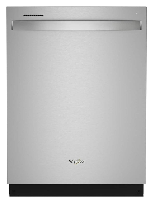 Front. Whirlpool - 24” Dishwasher with AI Intelligent Wash and 47 dBA - Fingerprint Resistant Stainless Steel.