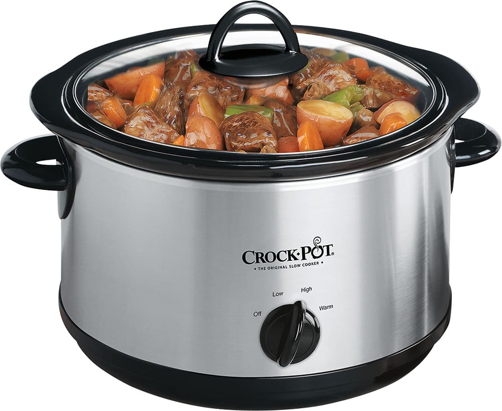 Crockpot - 4.5-Qt. Manual Slow Cooker - Stainless Steel