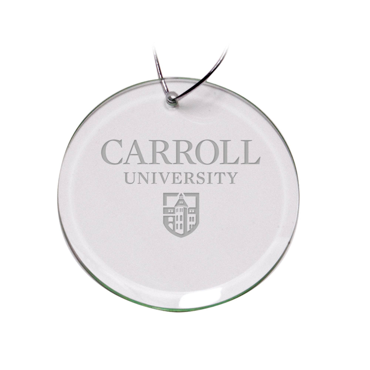 Jardine - Carroll University Pioneers Team Logo 3'' Round Glass Ornament - Multicolor