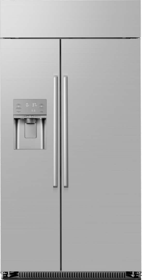 Dacor - 42 in. Wide 24.0 Cu. Ft. Side-by-Side Built-In Refrigerator with Precise Cooling and External Water & Ice Dispenser - Stainless Steel