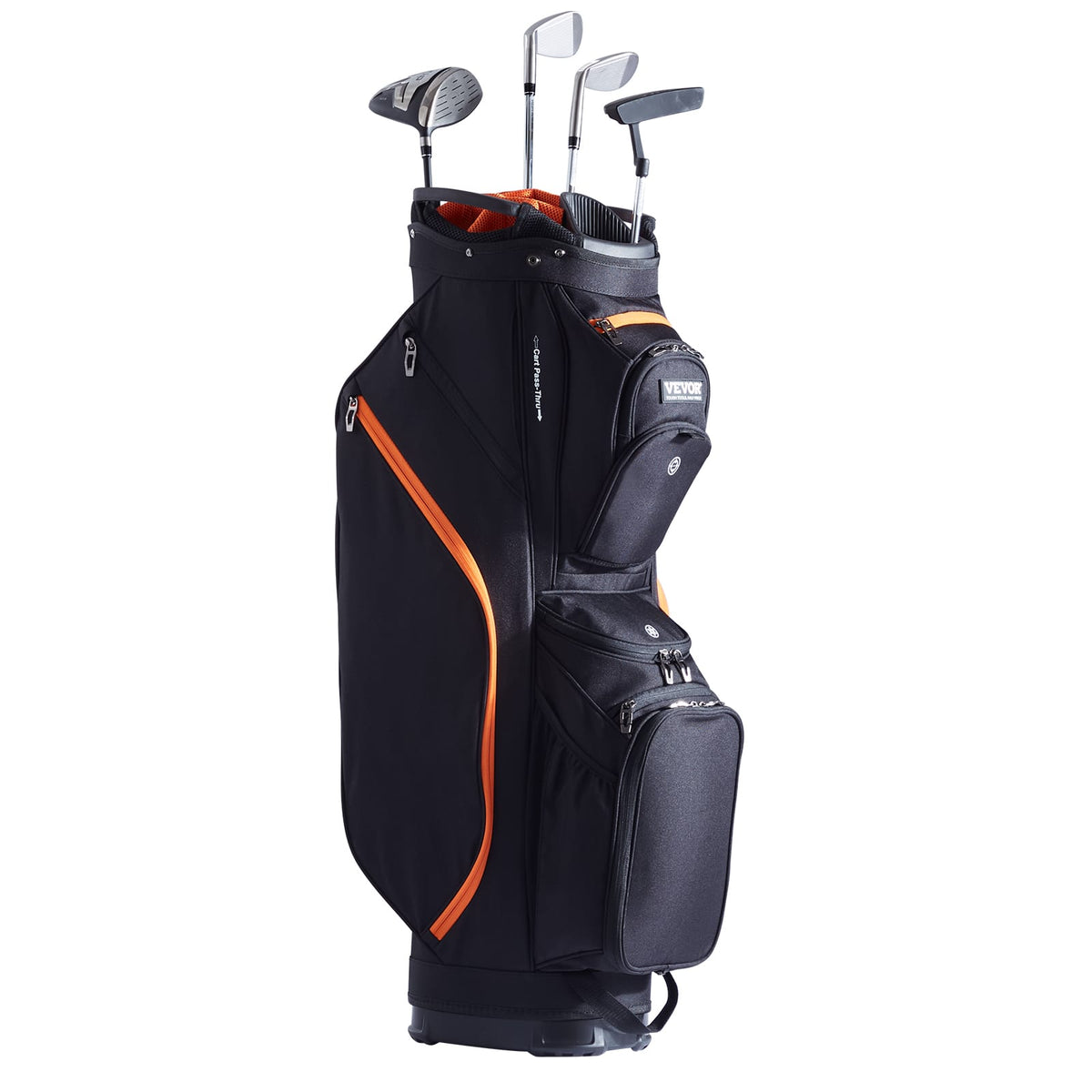 VEVOR - Golf Cart Bag with 14 Way Organizer Divider Top, 36” 13 Pockets Premium Cart Bag, Durable Golf Bags with Handles - Black