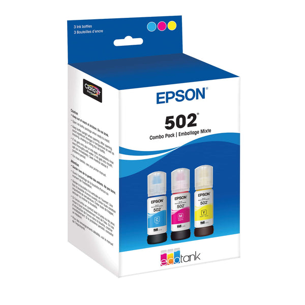 Epson - EcoTank 502 3-Pack Ink Bottles - Cyan/Magenta/Yellow
