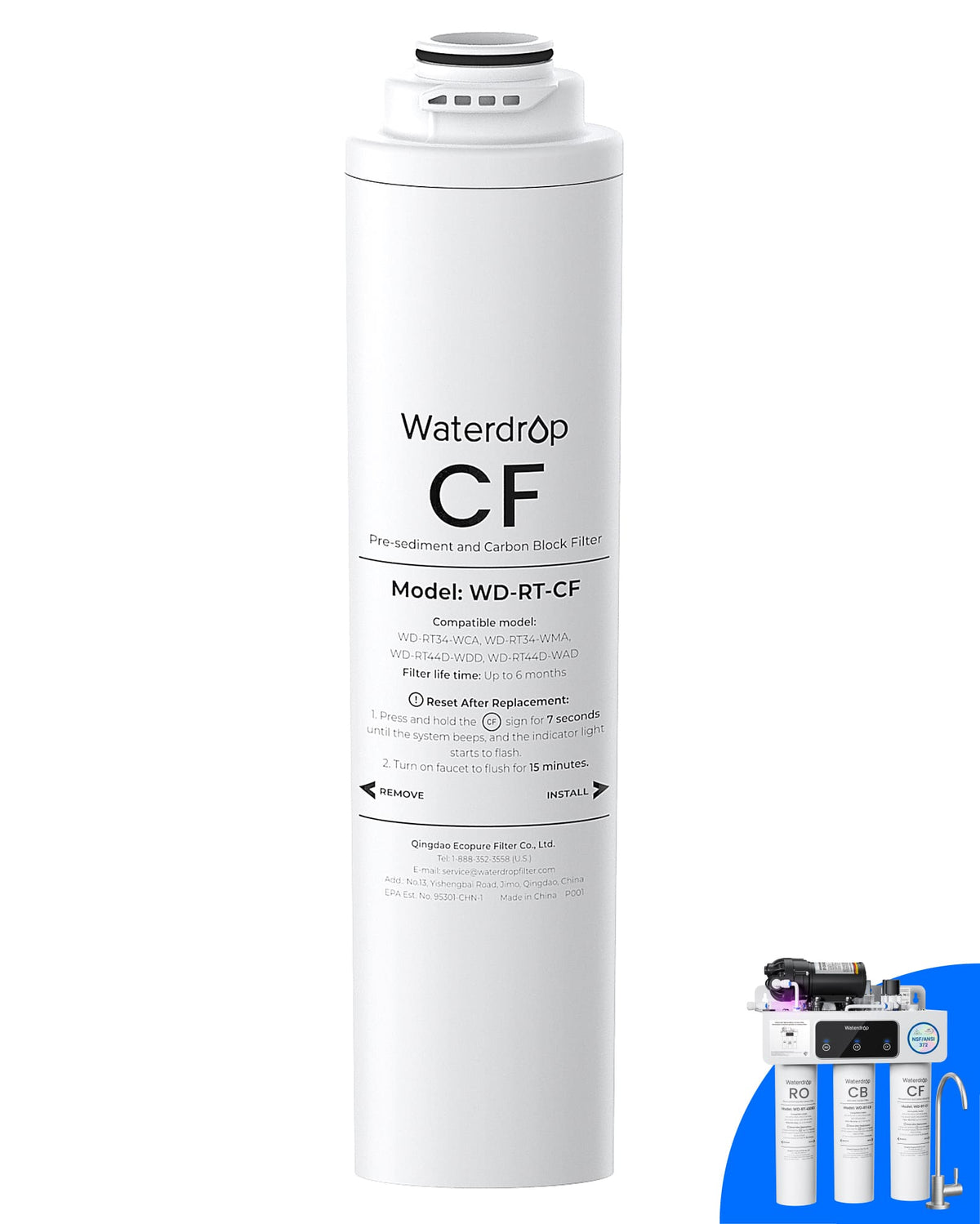Waterdrop - WD-RT-CF Replacement Filter - White
