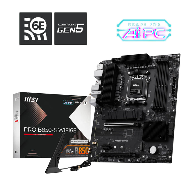 6E LIGHTNING GEN 5 READY FOR AIPC  
PRO B850-S WIFI6E  
MOTHERBOARD  
AMD RYZEN "5000" SERIES READY