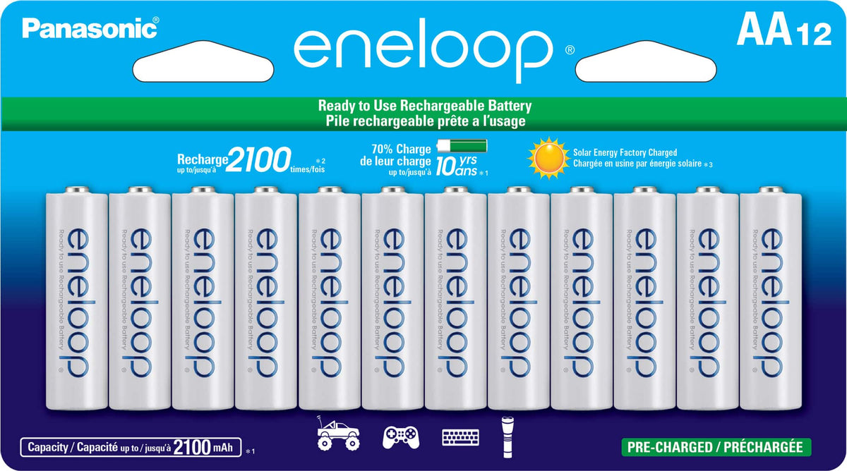 Panasonic - eneloop AA 12 Pk Rechargeable Batteries