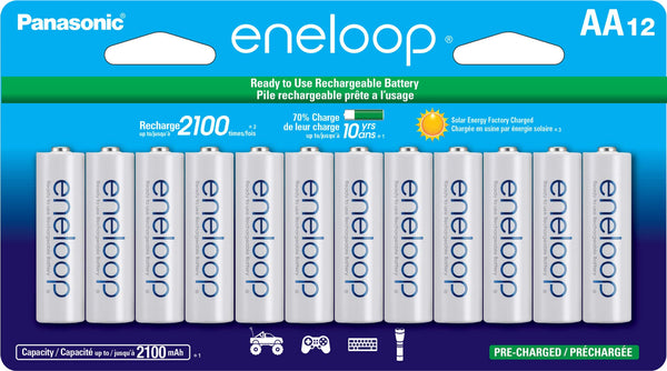 Panasonic - eneloop AA 12 Pk Rechargeable Batteries