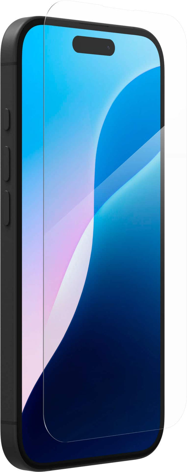 Angle. ZAGG - Glass+ Defense Screen Protector for Apple iPhone 16, iPhone 15 - Clear.