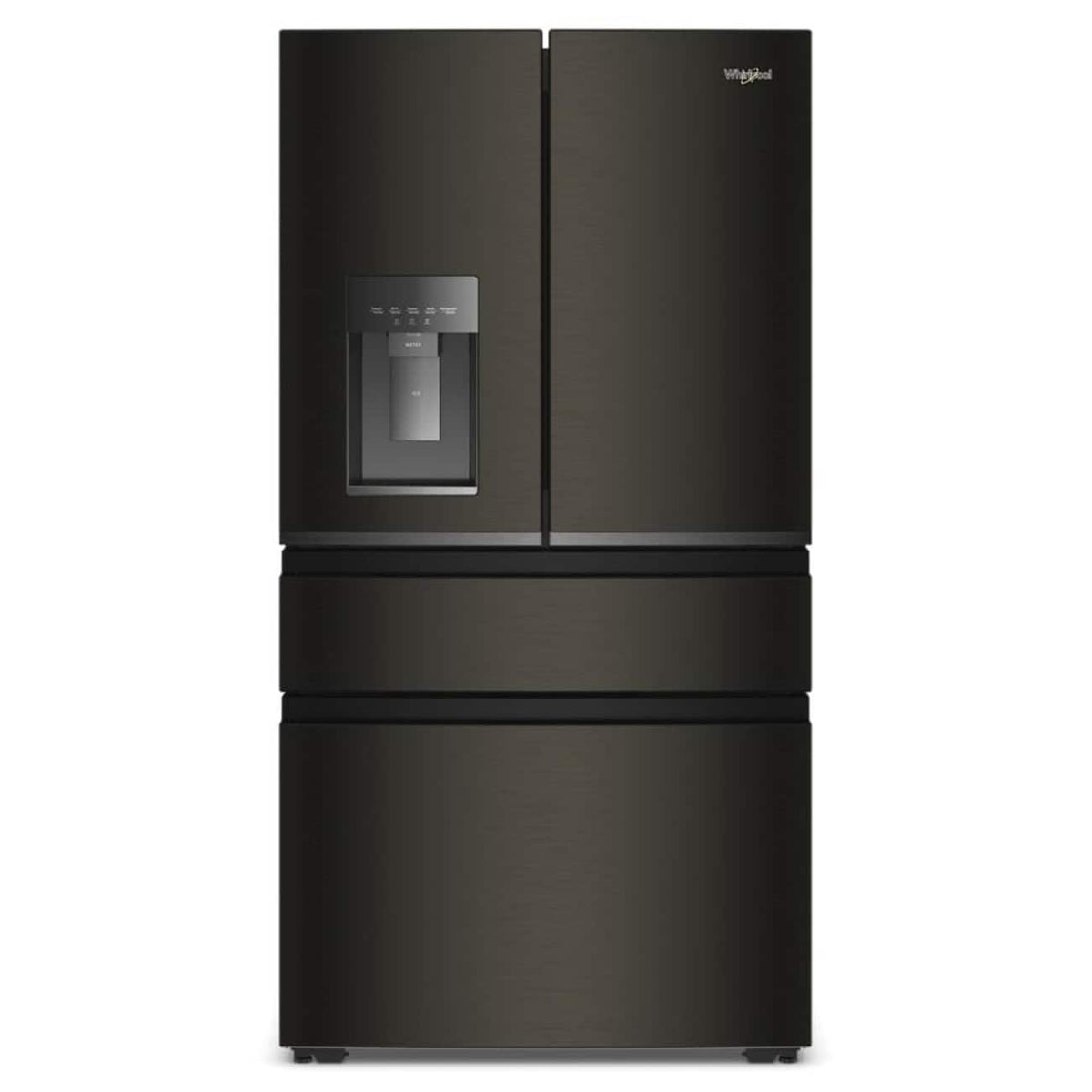 Whirlpool - 36 in. Wide 22 cu. ft. 4-Door French Door Counter-Depth Refrigerator - Black Stainless Steel