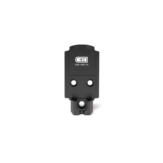 Front. C+H - C+H Precision Optics Adapter Plate for Staccato Duo and Holosun 509T Steel - Black.
