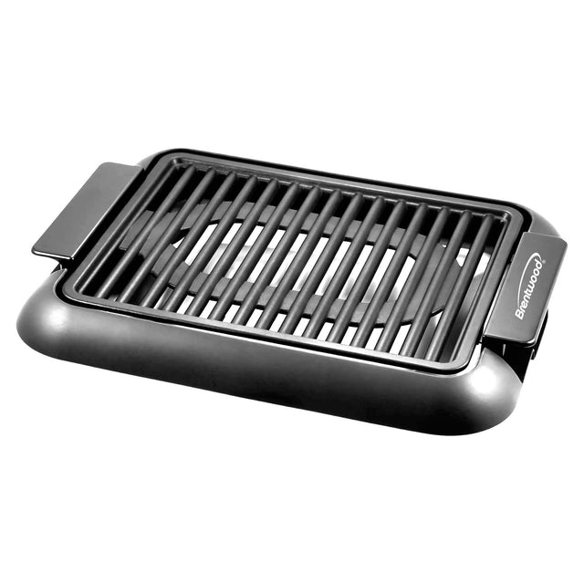 Front. Brentwood - Brentwood 12.6 Inch x 10 Inch Electric Smokeless Indoor Grill with Ceramic Non-Stick Surface - Black.