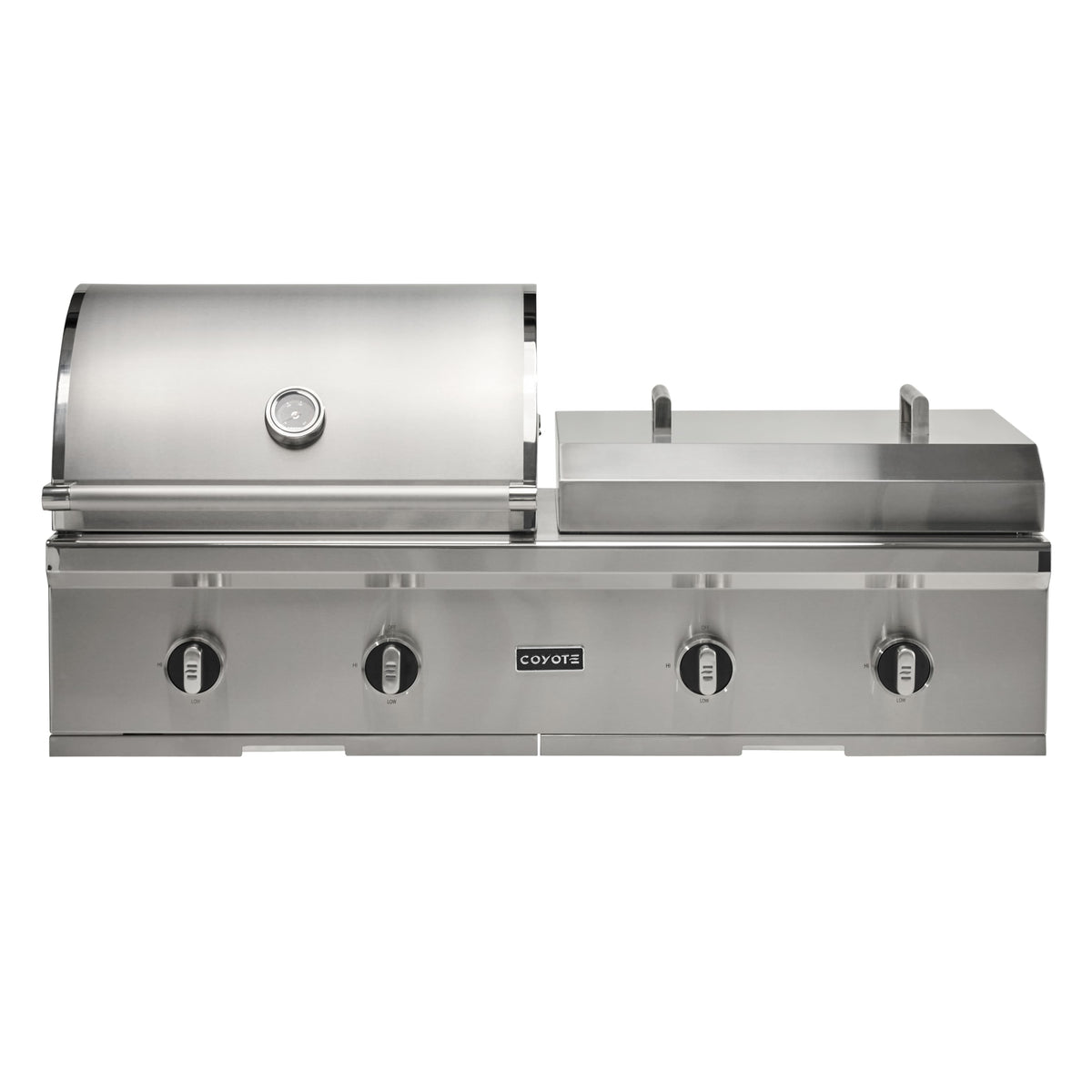 50" Coyote Outdoor Living Combination Liquid Propane Gas (LP) Grill and Flat Top Grill - Stainless Steel