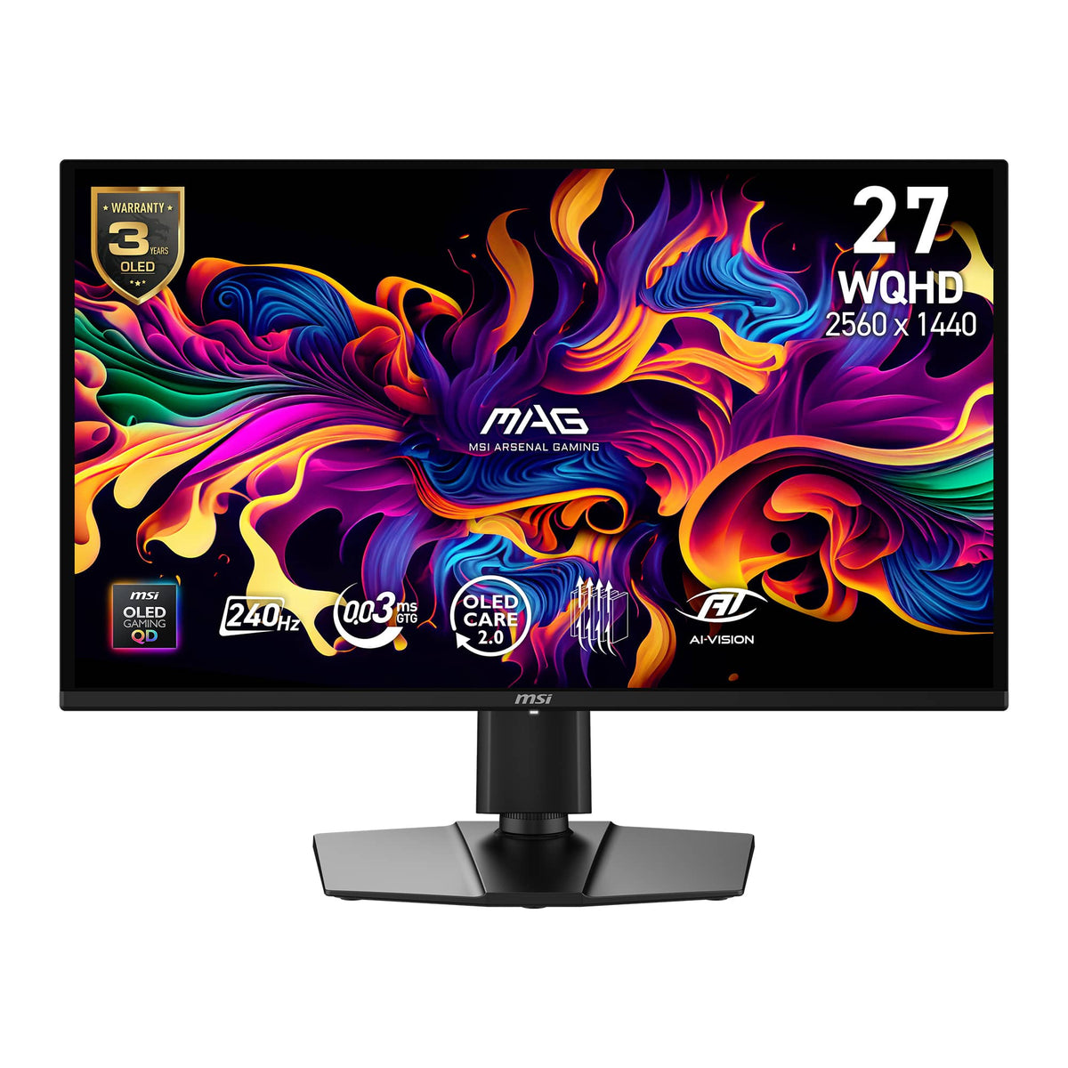 MSI - MAG 274QP QD-OLED X24 27" QHD 240Hz 0.03ms Gaming Monitor with G-SYNC FreeSync Premium Pro HDR Ready (HDMI, DP) - Metallic Black
