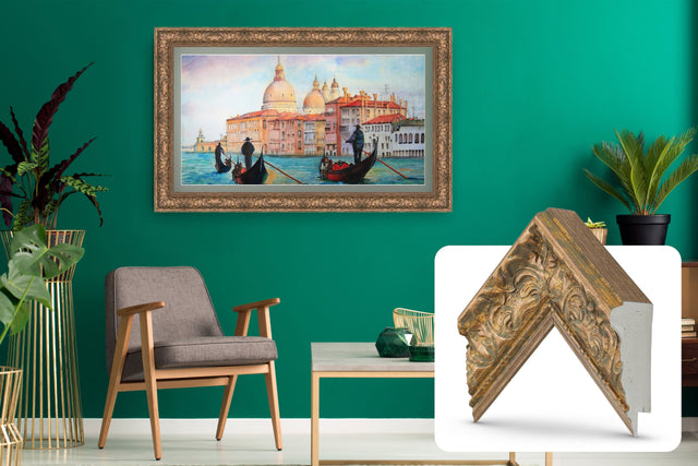 Front. Deco TV Frames - Premiere Bezel for Samsung the Frame TV - 65" - Tuscan Copper.