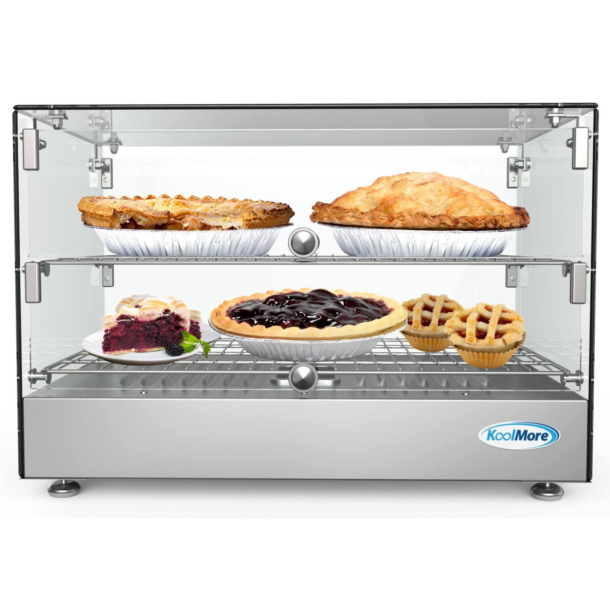 Koolmore - 22 in. Glass Countertop Display Warmer, 1.7 cu. ft. HDC-1.7C - Silver