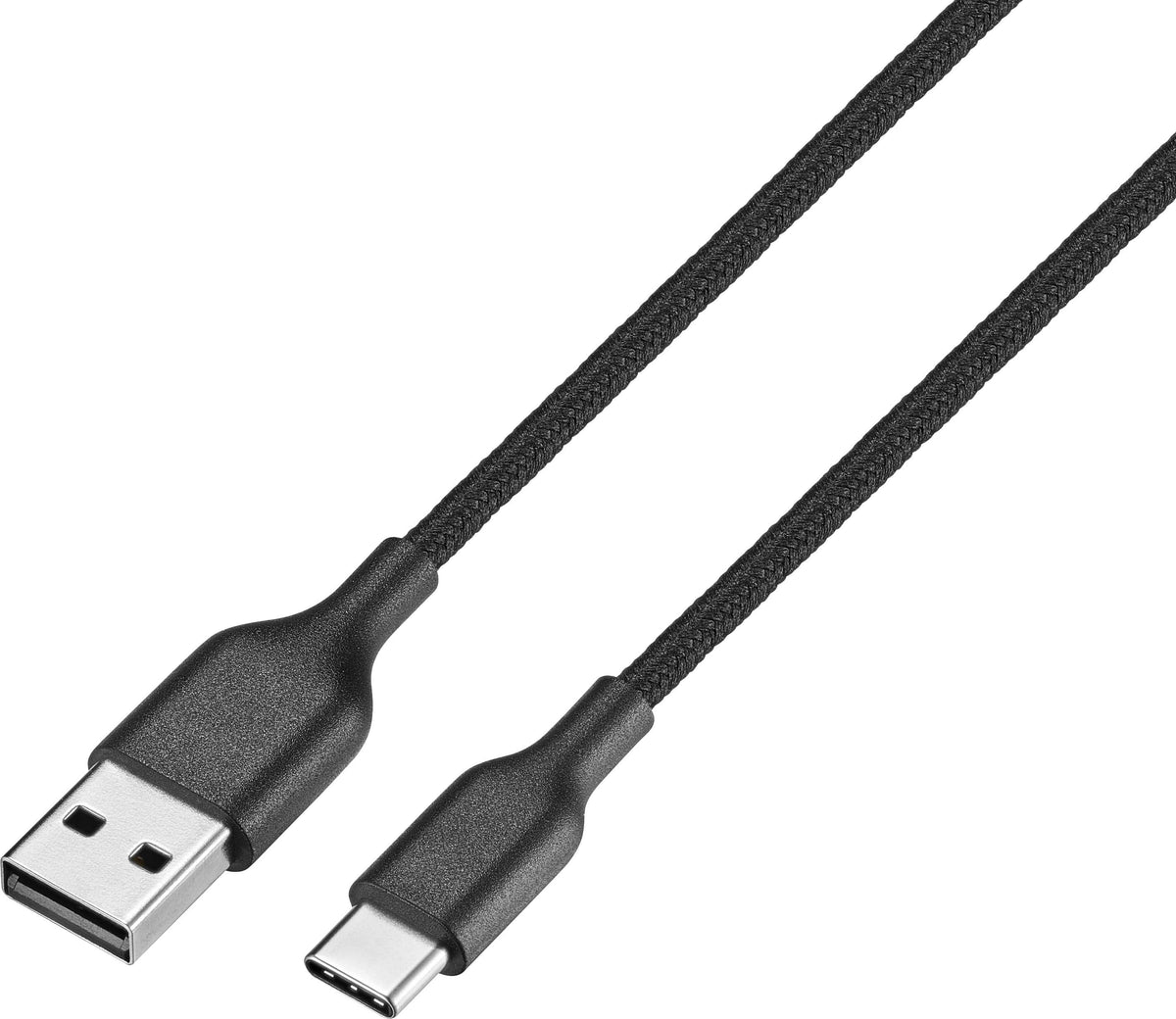 Best Buy essentials™ - 4' USB-C to USB Braided Charge-and-Sync Cable - Black
