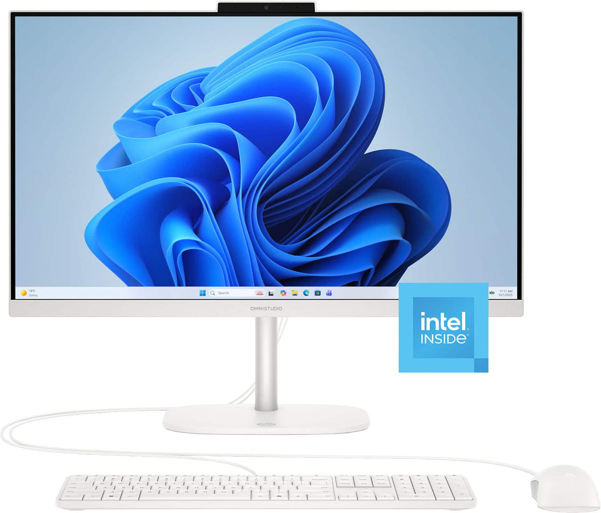HP - OmniStudio 23.8" Full HD All-in-One - Intel N150 Processor - 8GB Memory - 128GB UFS - Cashmere White