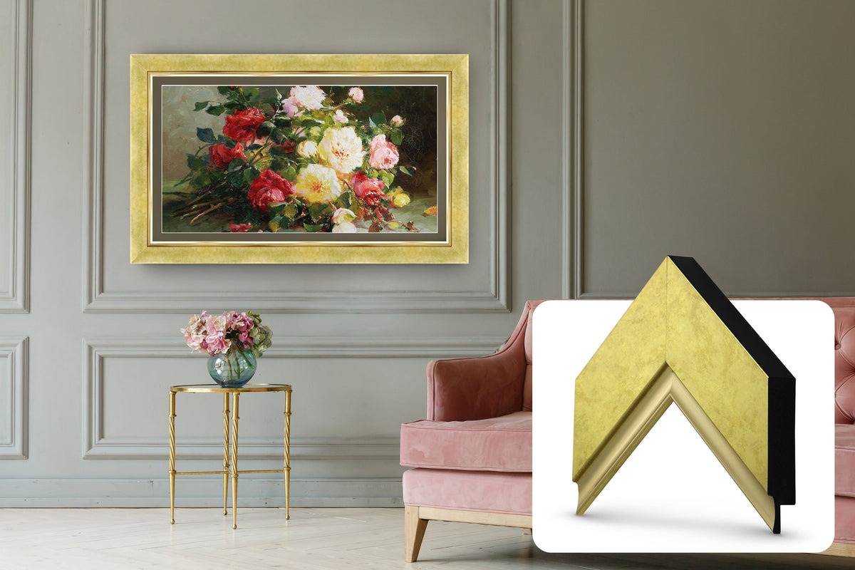 Deco TV Frames - Premiere Bezel for Samsung the Frame TV - 55" - Contemporary Gold