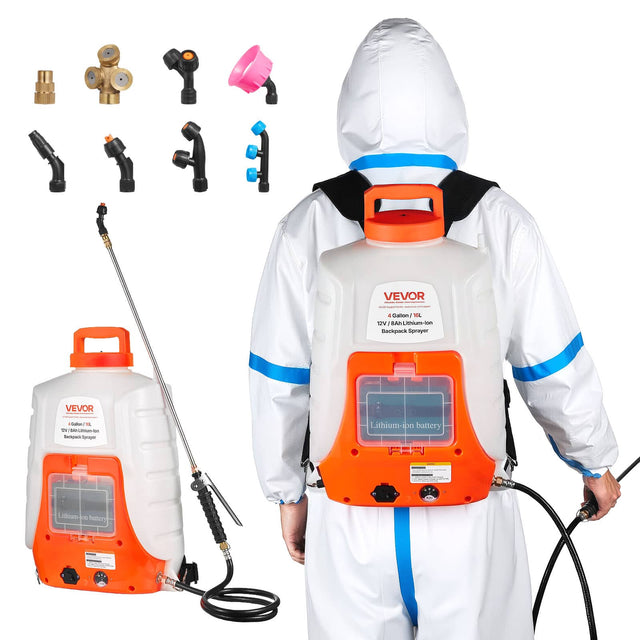 VEVOR | 1 Gallon / 16L Backpack Sprayer  
VEVOR 12V / 8Ah Lithium-ion Backpack Sprayer  
Lithium-ion battery  
Lithium-ion battery
