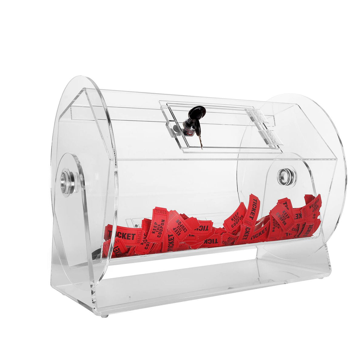 GSE Games & Sports Expert - Acrylic Raffle Drum, Raffle Ticket Spinning Cage for Tickets, Raffle Balls, Holds 10,000 Tickets