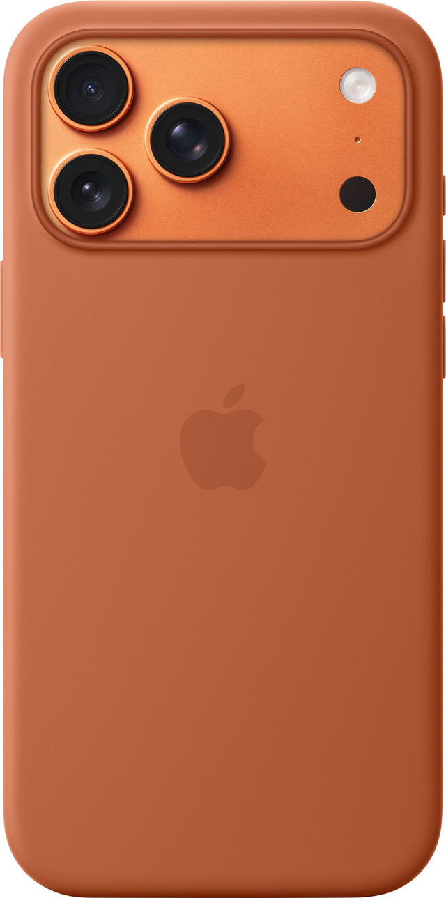 Front. Apple - iPhone 17 Pro Max Silicone Case with MagSafe - Terra Cotta.