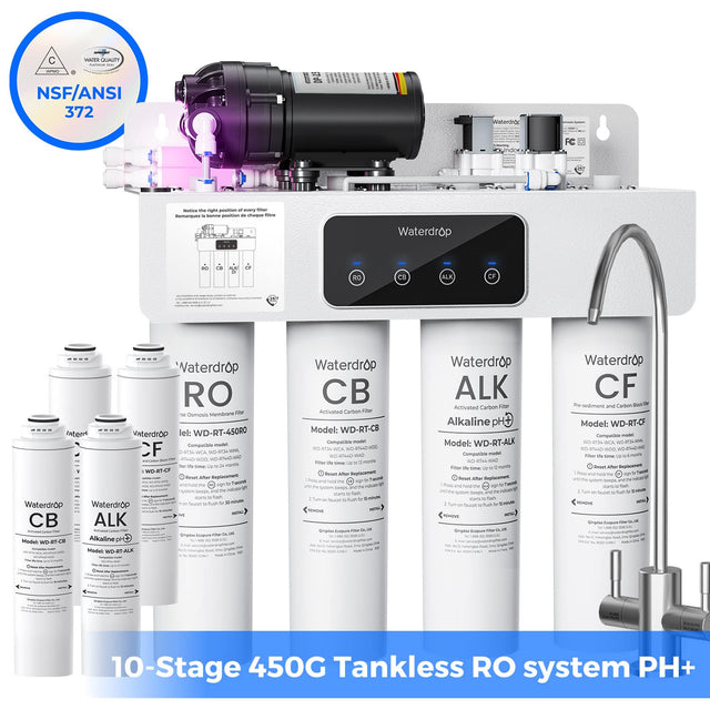 C MALR QUALTY NSF/ANSI 372 WatlendnDe FC - - m - - - - umarques - - p - charqus T Waterdrop i RO CB Waterdrop RO Dumous Membeane sne M Intern aterdrop let: WD-RT-450RO Compatibie Abor CF STA we -g_to wons wn AND I  A WO.A7-CF teses A sign  0tem - St - nua - - - Waterdrop Waterdrop CB ALK Model aT-c Alkaline pi WE Model WO-RTALK Waterdrop CB Activated Carbon 1 Model: WD-RT-CB Compatibe - NTA M -  Filer - - s Boood AMU Reptoea Pos we noe The e Sct & 1 - REHOME - Soaure - Waterdrop ALK Activated Carbon LN Alka