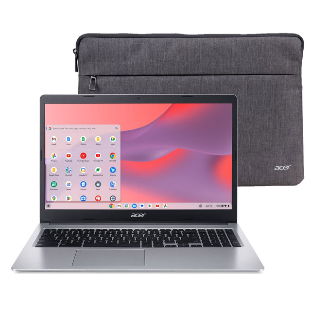 Front. Acer - Chromebook 315 – 15.6" HD Display Laptop - Intel Celeron N4020 with 4GB LPDDR4 – 64GB eMMC - Silver.